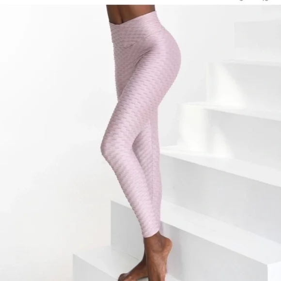 Booty by Brabants Pants - Boty by Brabants Satin Metallic Pink Stretch Leggings, Size L